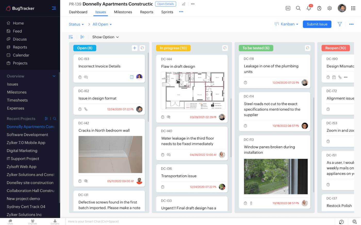Zoho BugTracker (Best for custom issue tracking and management)