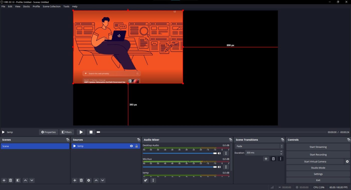 Apply and preview changes : How to Crop a Screen Recording