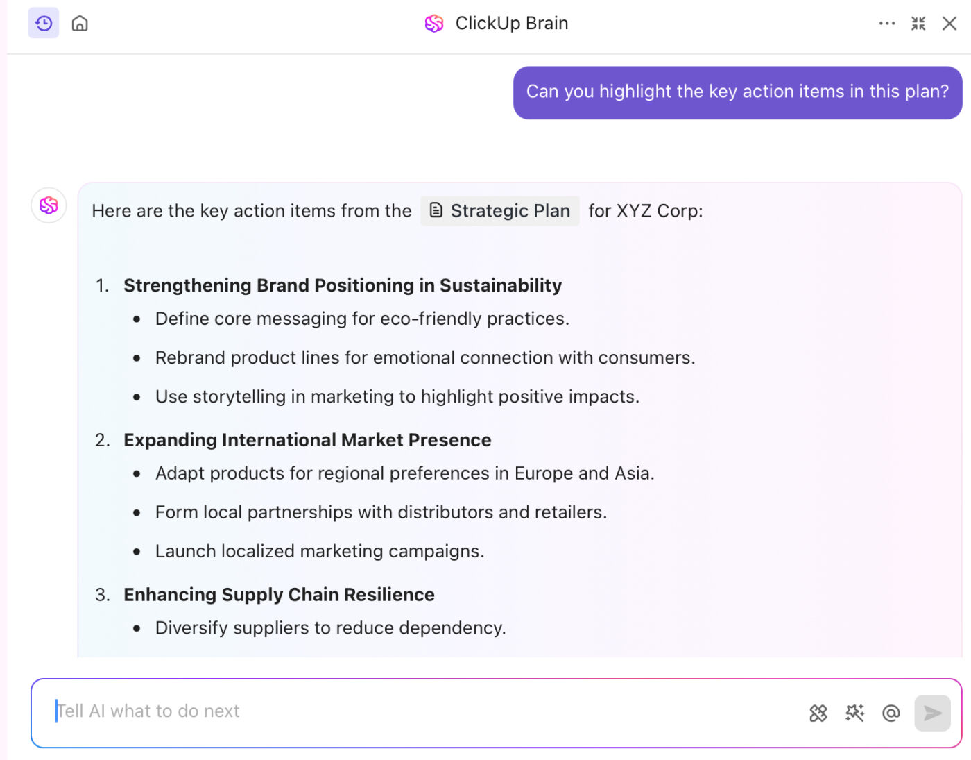 ClickUp Brain: AI-powered feature for boosting productivity