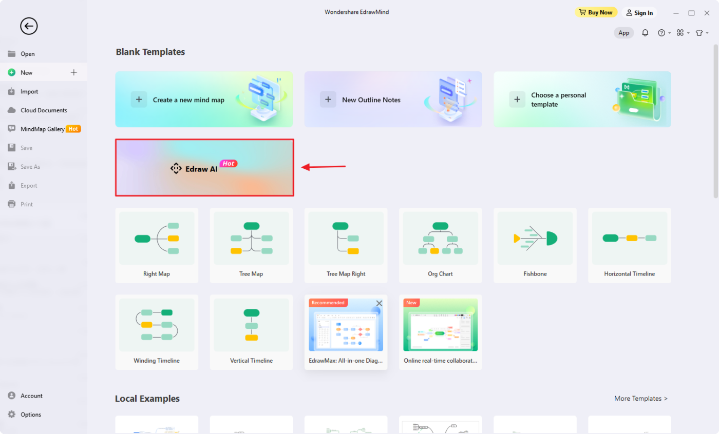 EdrawMind : AI tools for mind mapping 