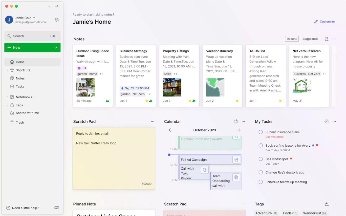 Evernote : ADHD productivity tools