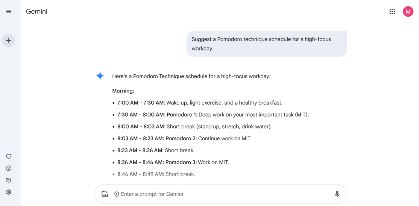 Google Gemini Dashboard