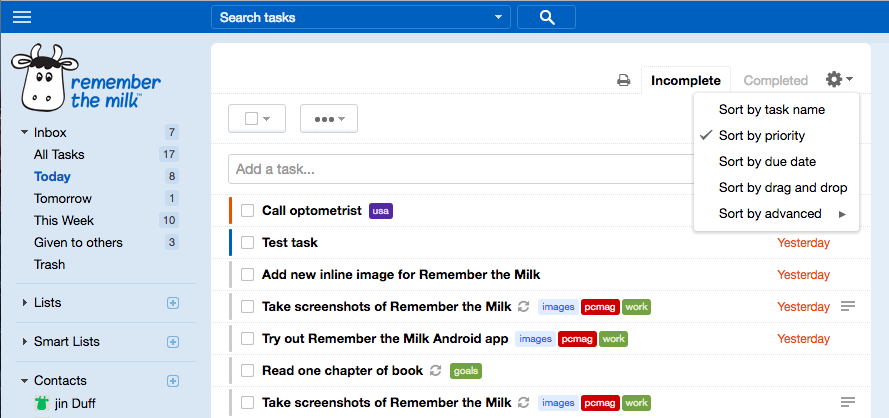 Remember The Milk : ADHD productivity tools