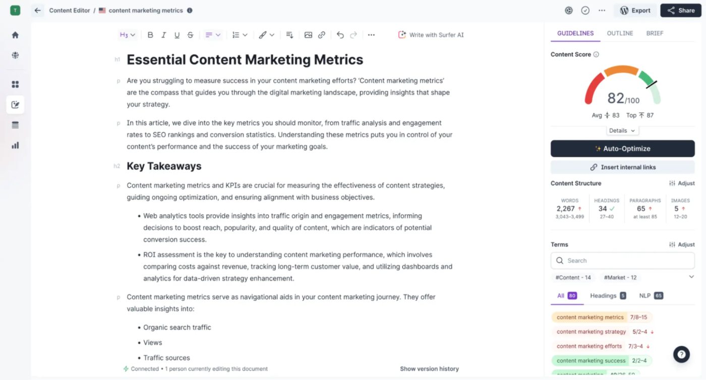 Surfer SEO : marketing agency software