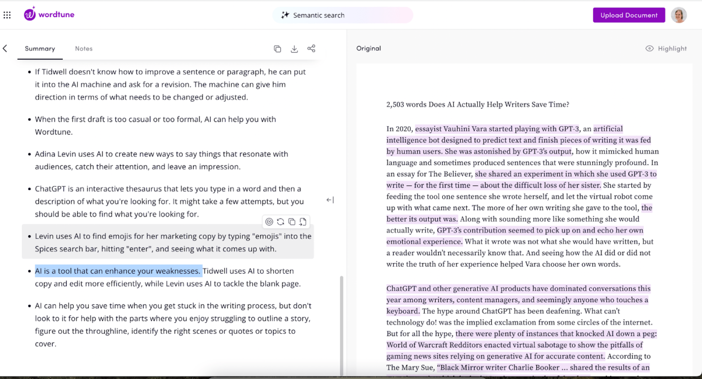 Wordtune : Copy AI alternatives