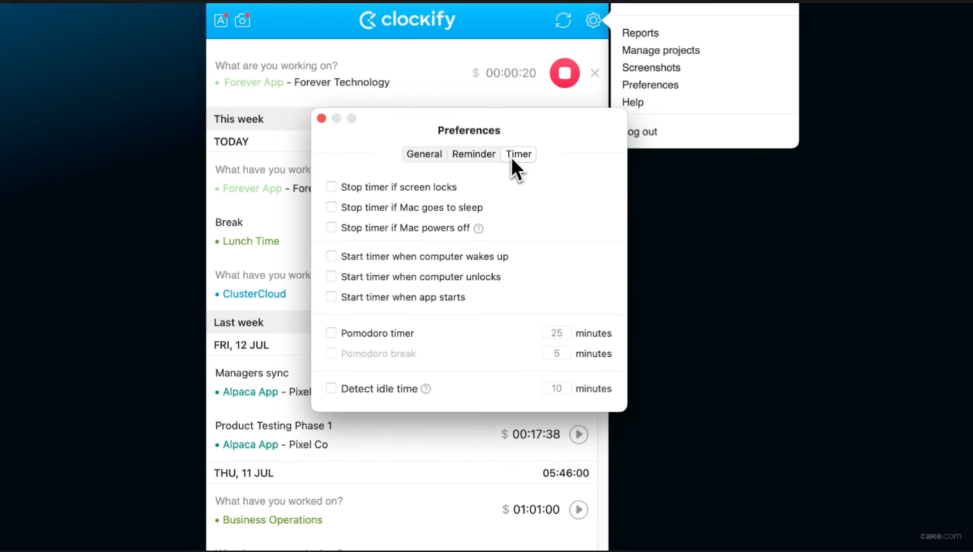 Time Blocking Apps: Clockify
