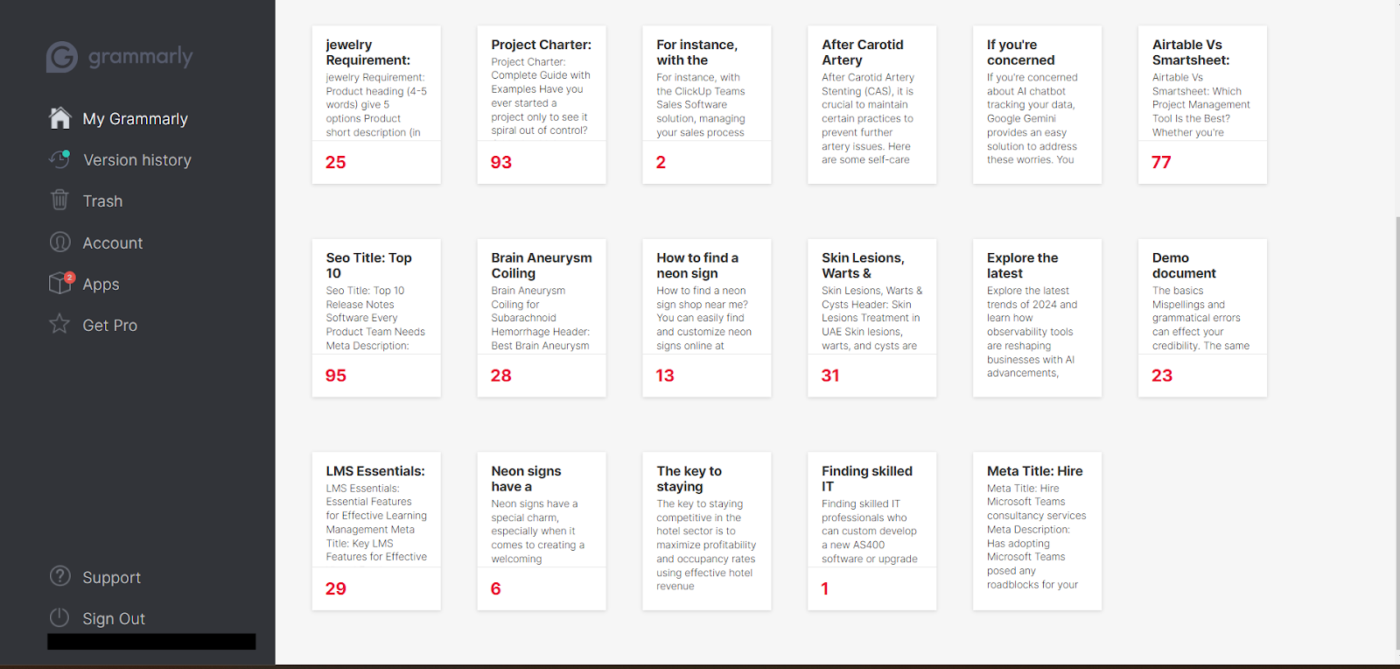 Wordtune Alternative: Grammarly- Best for providing real-time suggestions to optimize grammar
