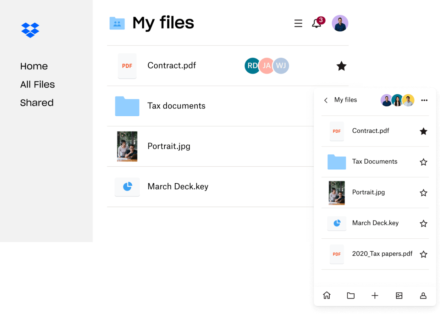 Dropbox Dashboard : File Sharing Software 