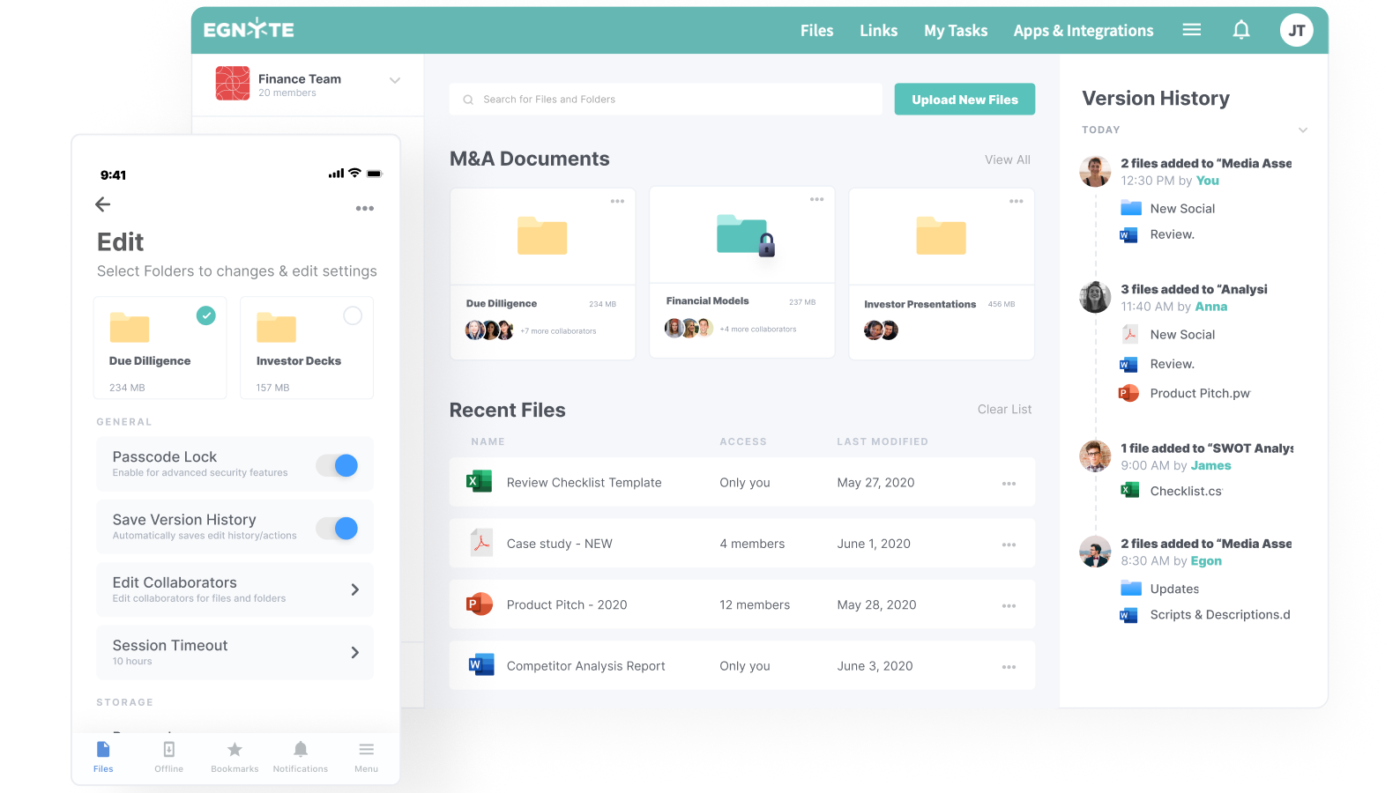 Egnyte Dashboard : File Sharing Software 