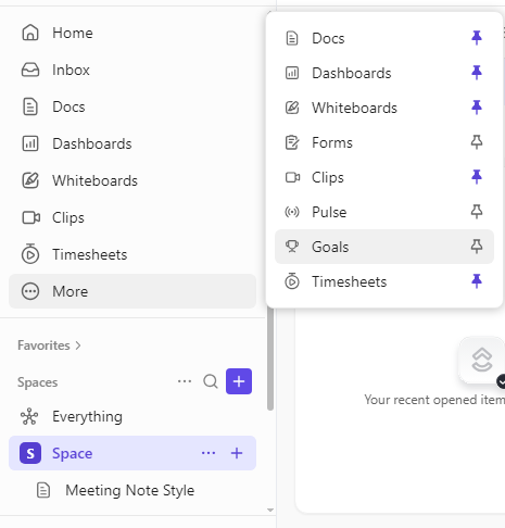 Goals in ClickUp