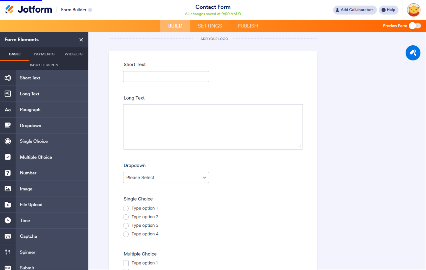 Jotform: Online form builder software with diverse template options