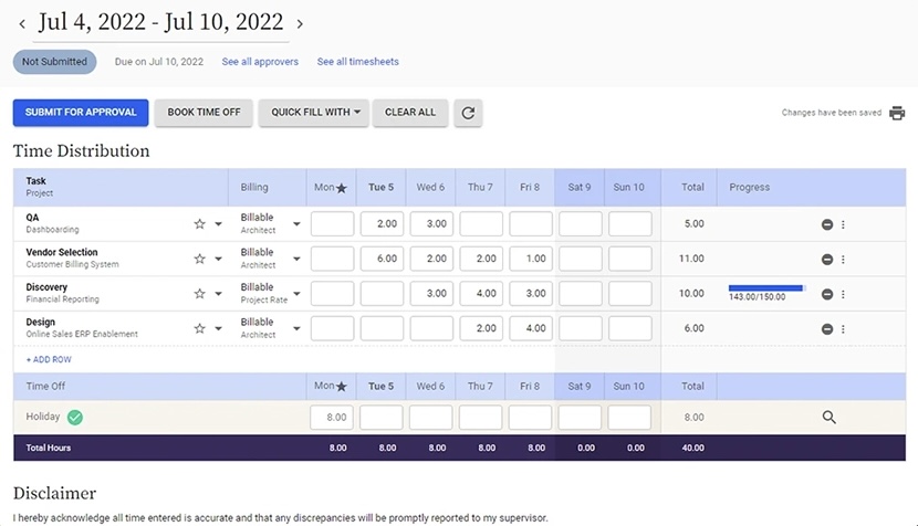 Replicon : best time tracking software for consultants