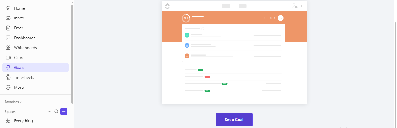 Setting a new goal in ClickUp: How to Use ClickUp for Goal Setting