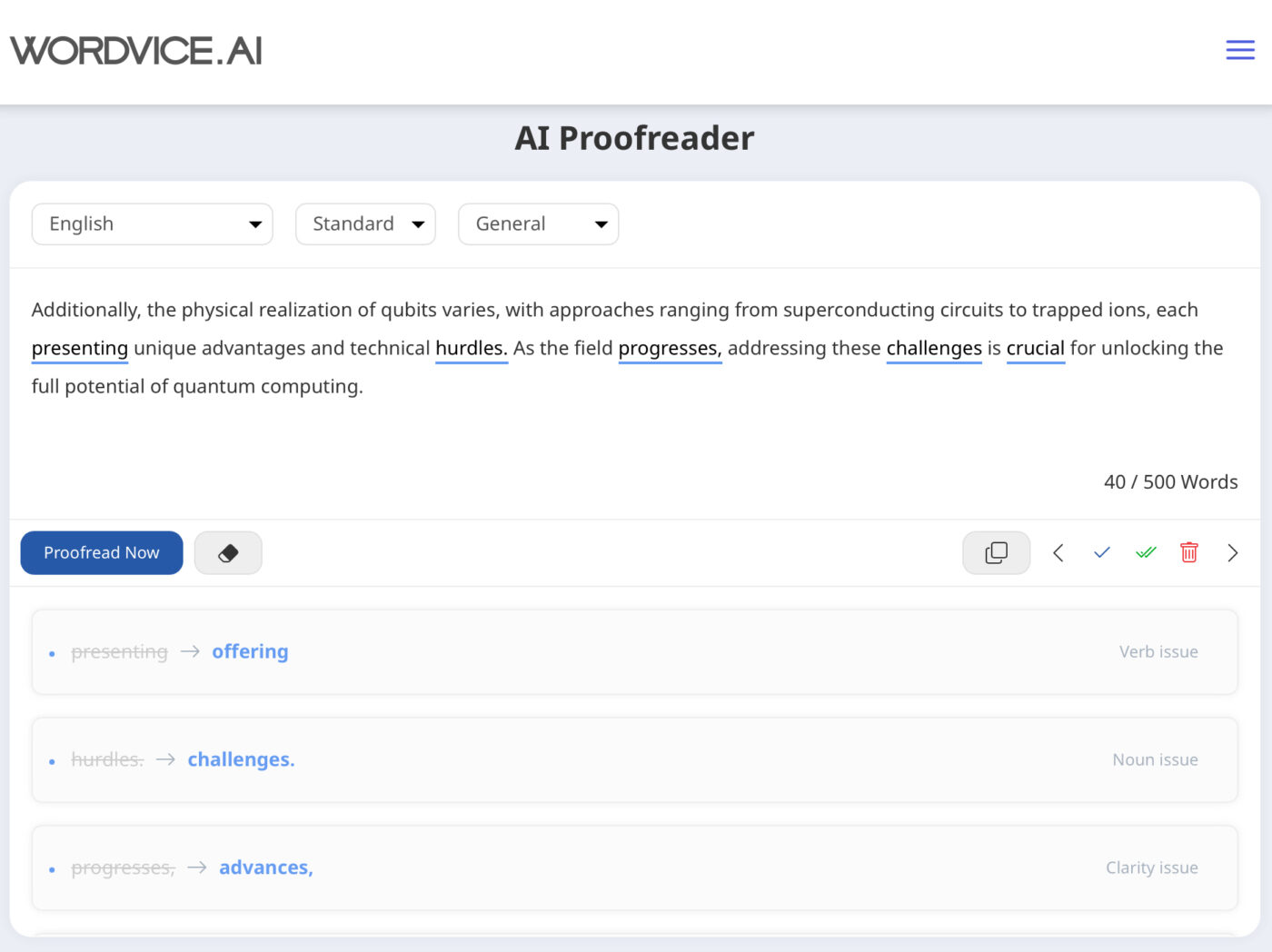 Wordvice AI : ai proof readers