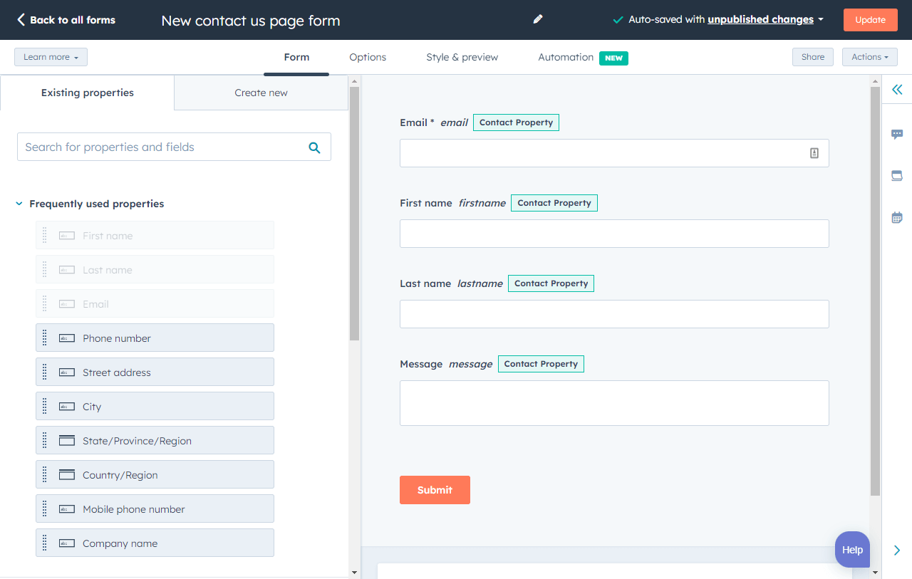 HubSpot Form Builder: google form alternative