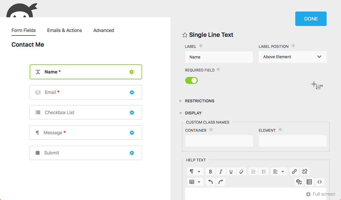 Ninja Forms: google form alternative