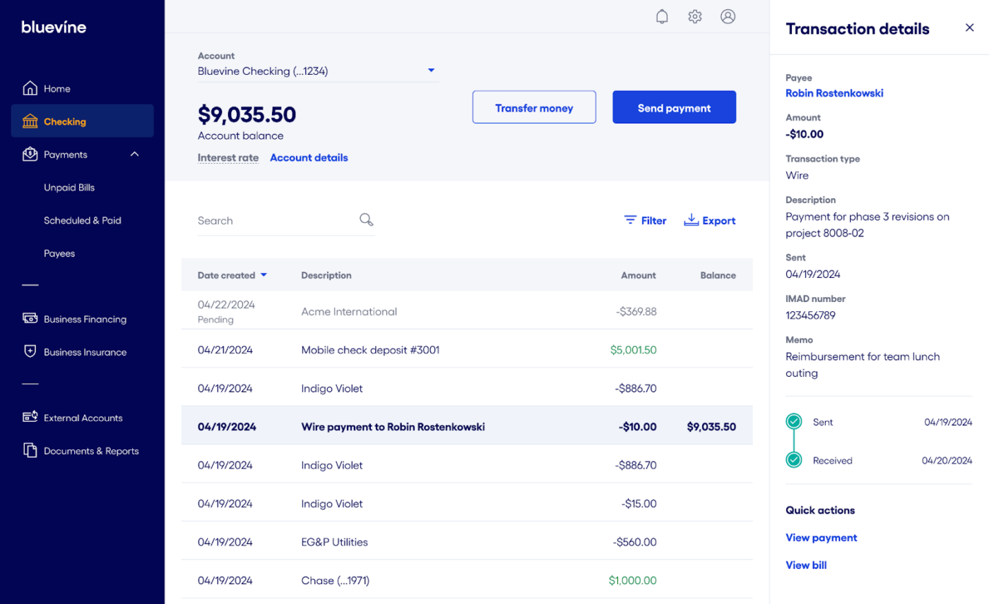 Bluevine Dashboard