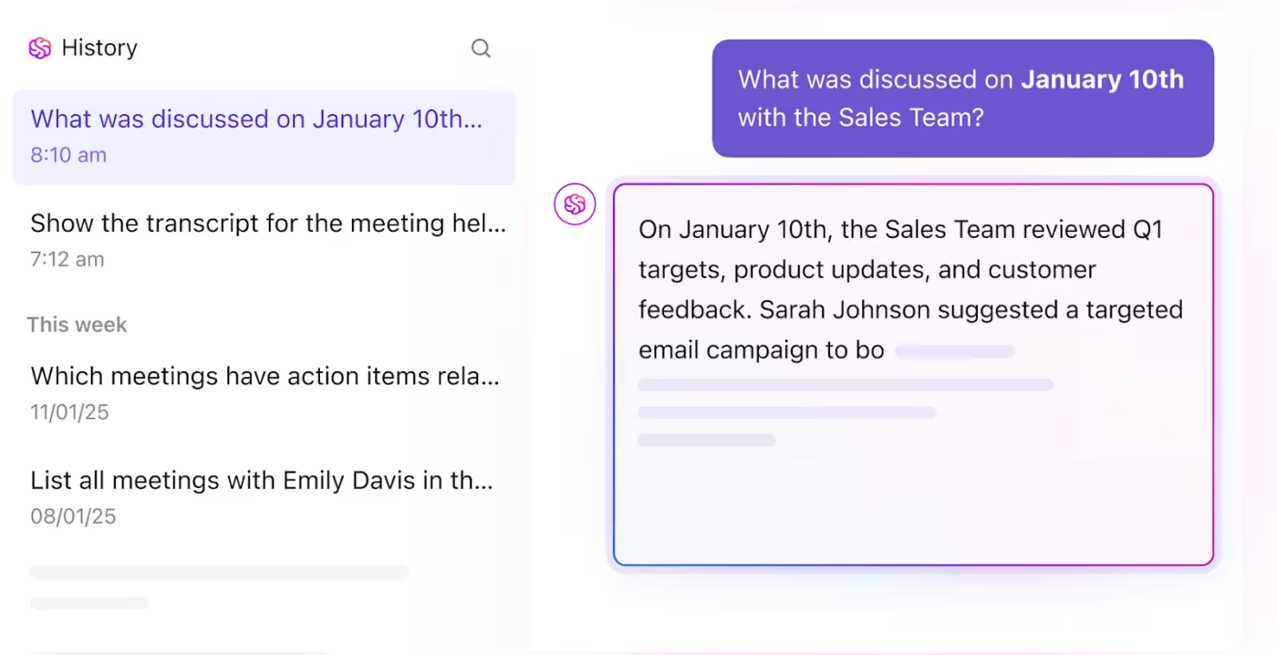 ClickUp Brain : Meeting Agenda 