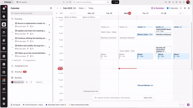 AI-powered scheduling with ClickUp Calendar