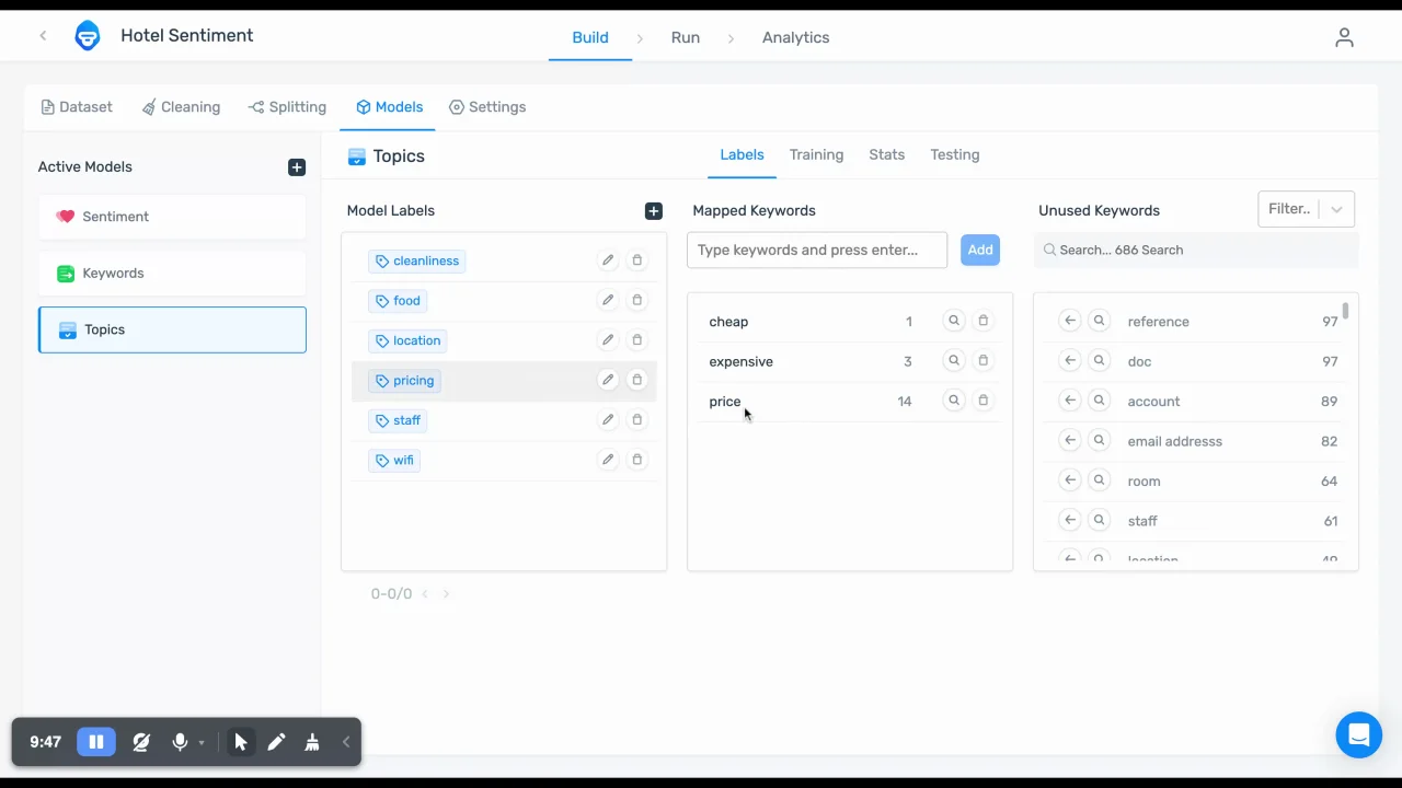 MonkeyLearn Dashboard