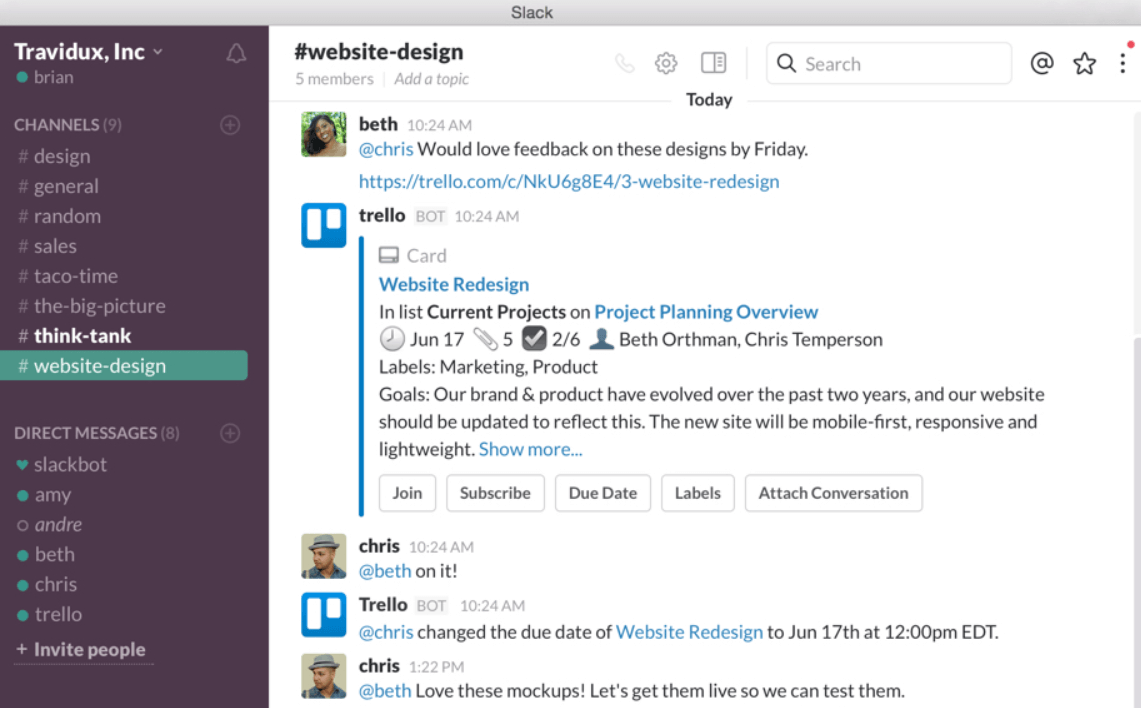 Slack Dashboard: Microsoft Teams Alternative