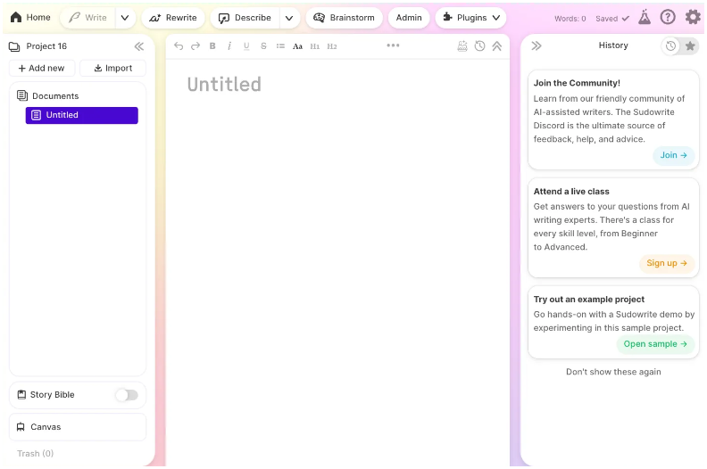 Sudowrite : ai tools