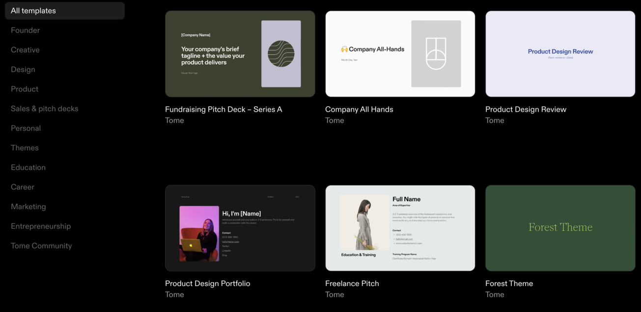  Tome Dashboard