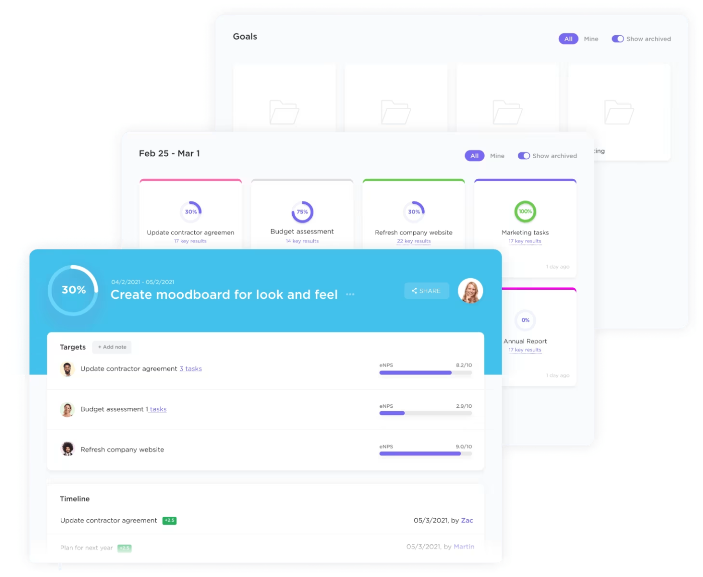 ClickUp goals: Project kickoff meeting