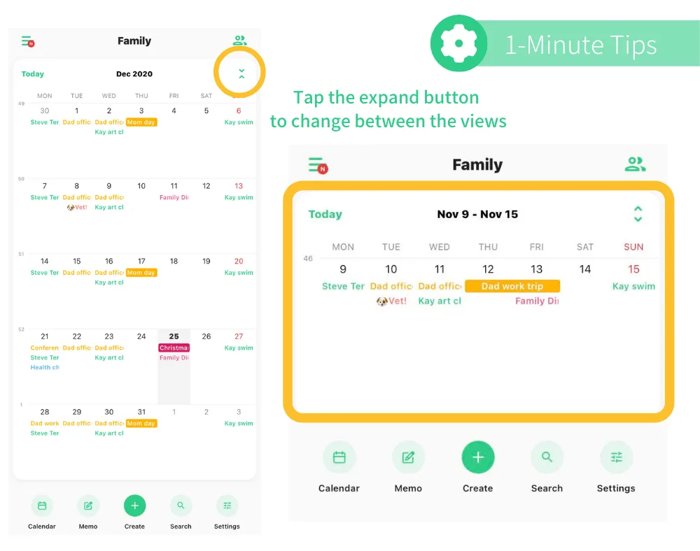 best shared calendar apps: via TimeTree