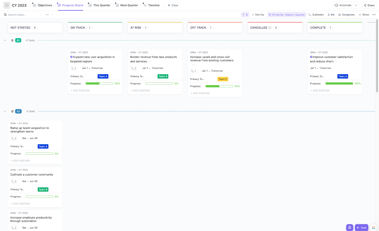 ClickUp’s OKR Template
