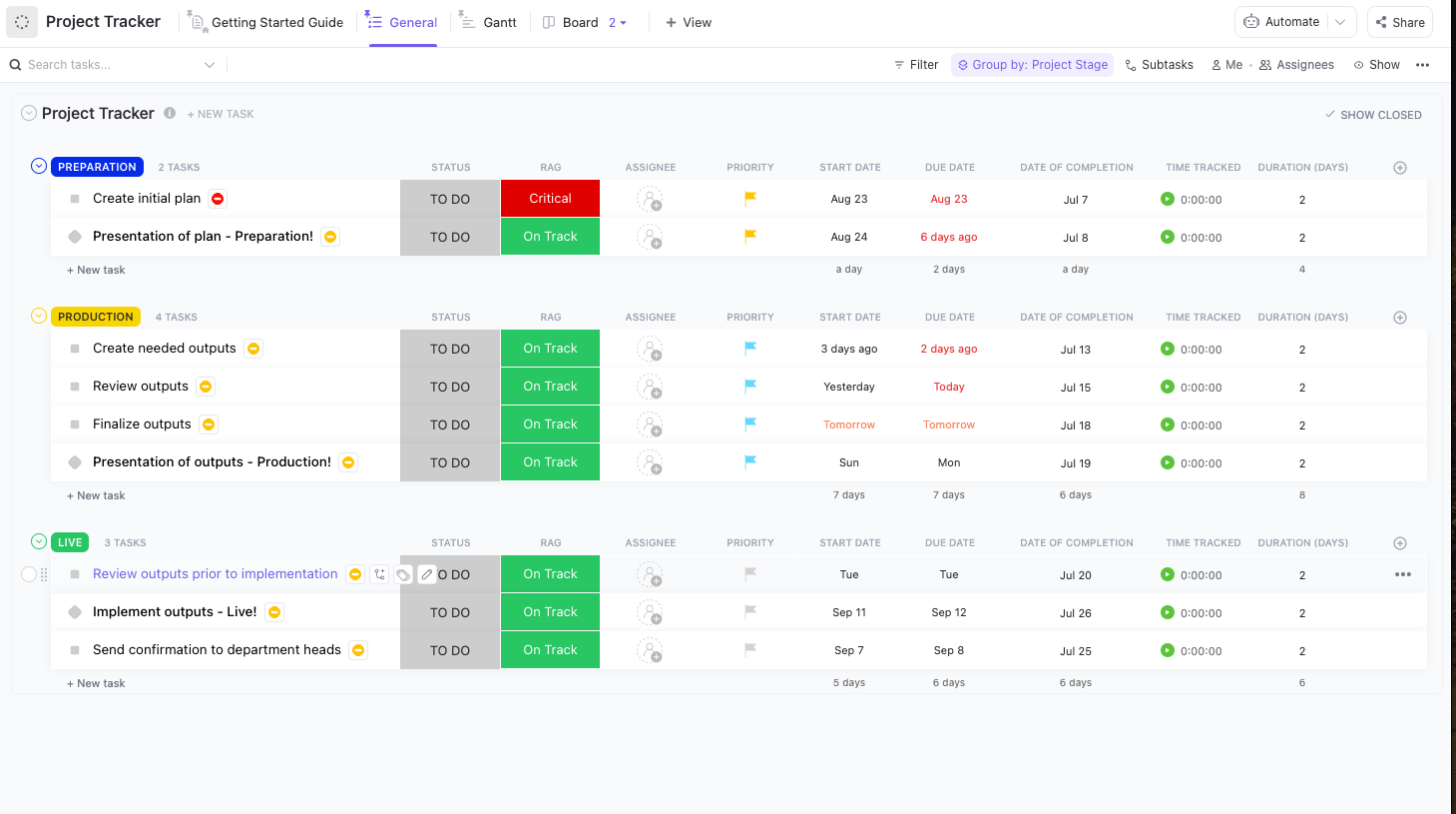 ClickUp Progress Tracker Template