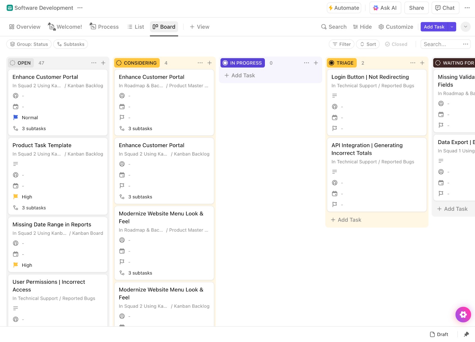 ClickUp Software Development Template