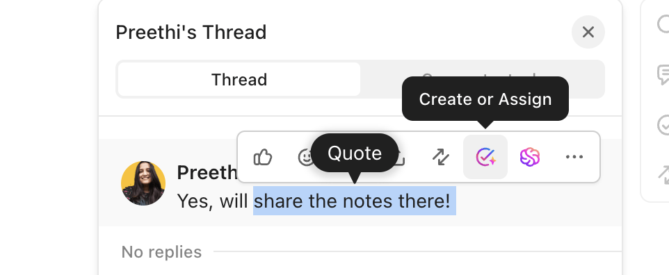 Create or assign Tasks through Chat