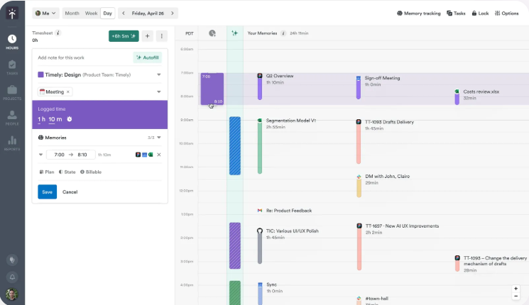 Timely: Best for AI-based automatic time-tracking