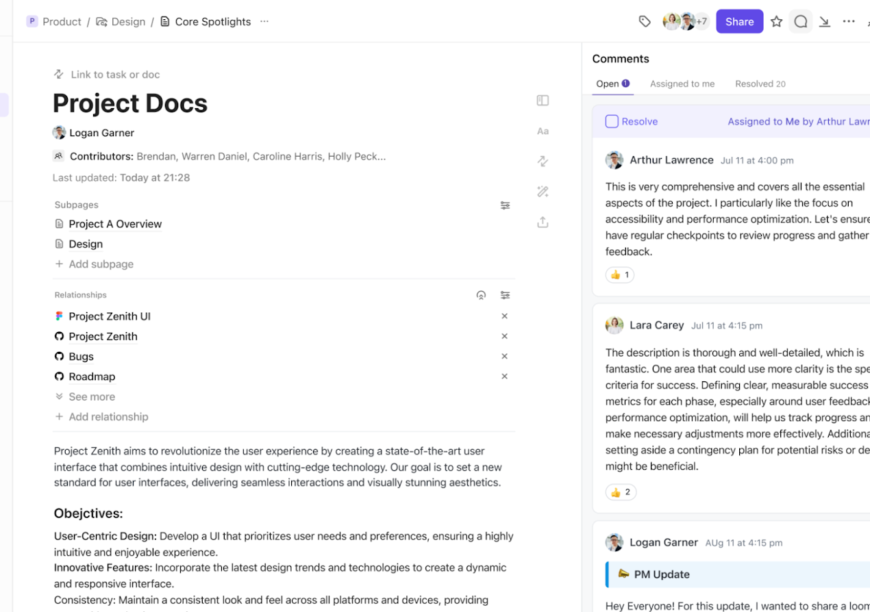 ClickUp Docs