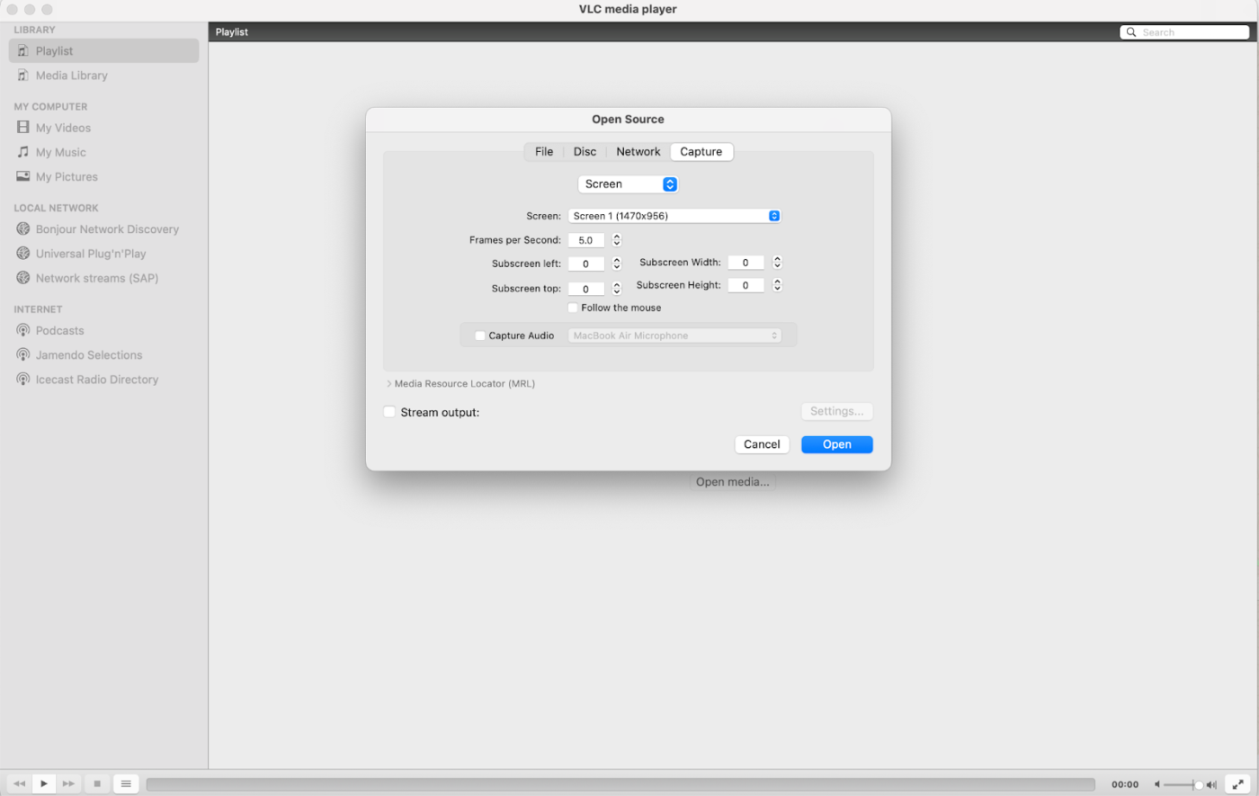 VLC : Best Screen Recorder for Mac 