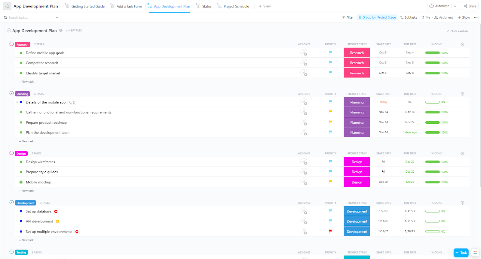 Create apps that align with your vision with the ClickUp App Development Plan Template