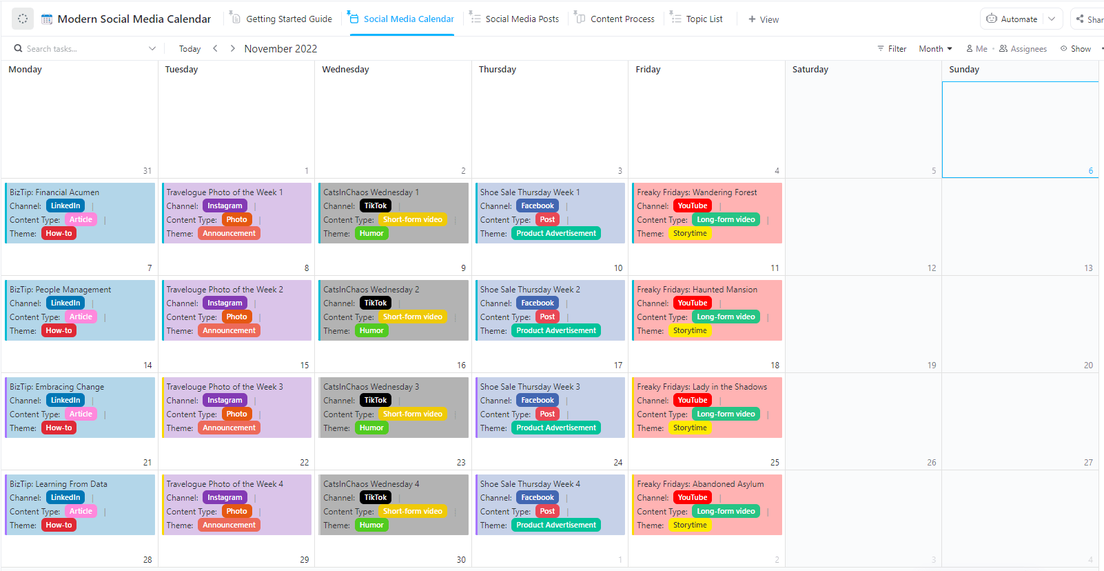 LinkedIn content calendar template blog feature